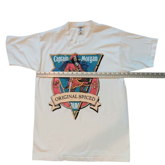 VTG Captain Morgan Original Spiced Rum T-Shirt Single Stitch Blue Red Size Large - Picture 9 of 16